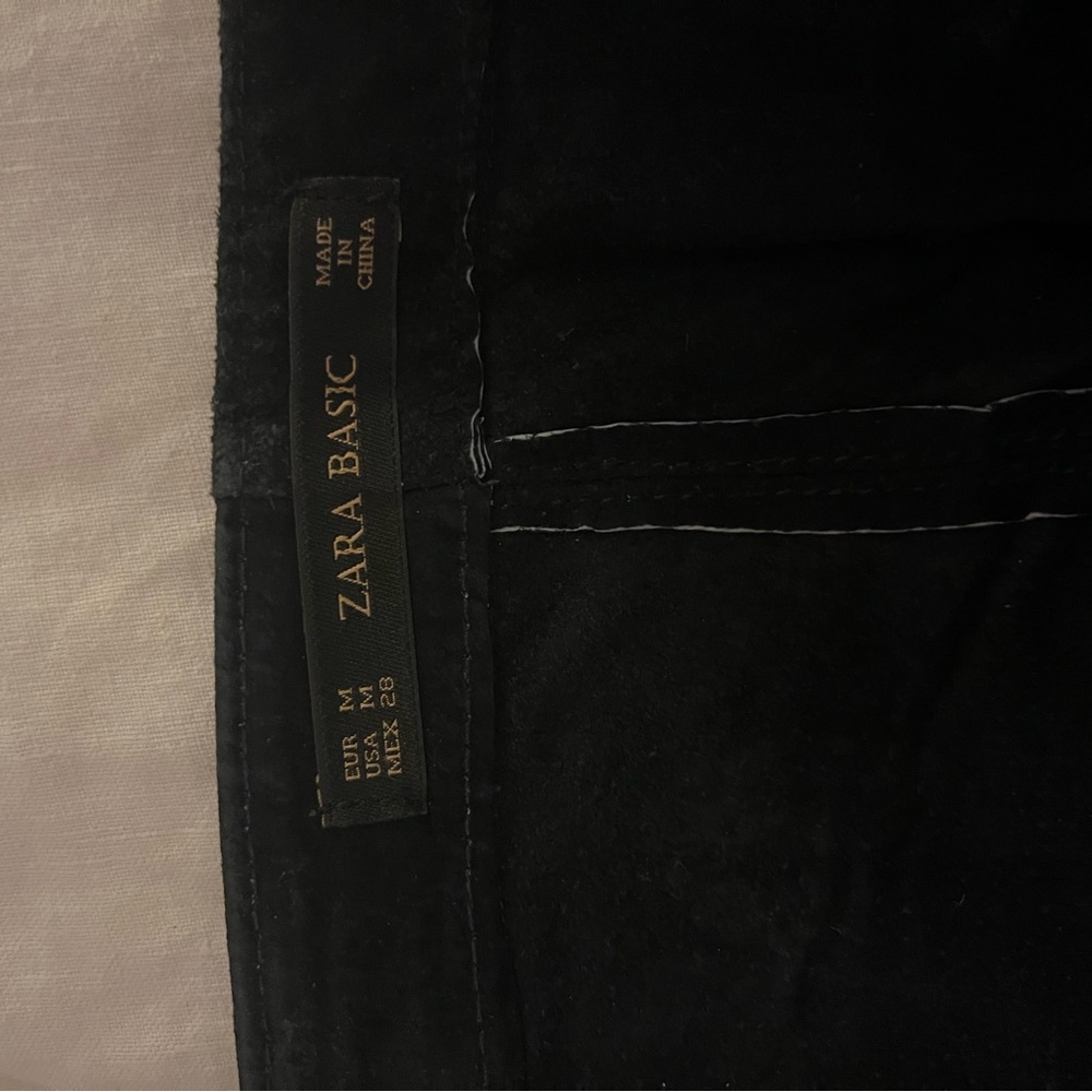 Zara Black Leather Mini Skirt